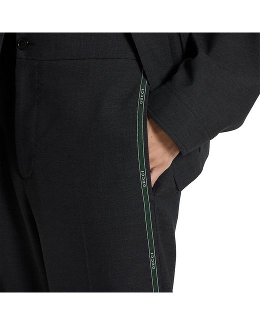 Pantalon En Laine Avec Liseré, Taille Gucci pour homme en coloris Black