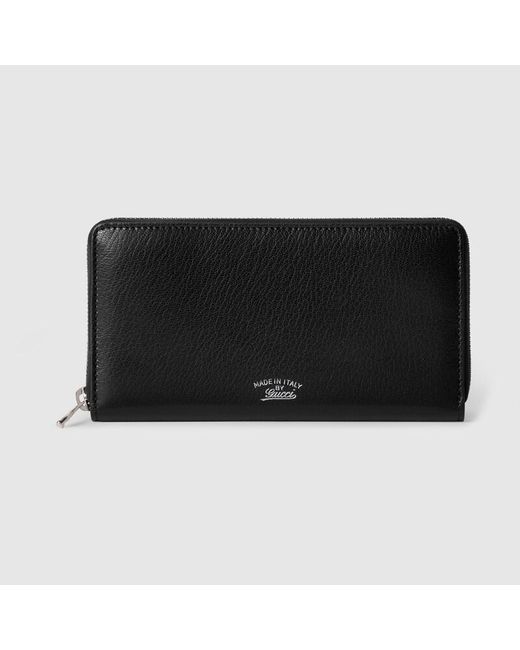 Gucci Black Lira Zip Around Wallet for men
