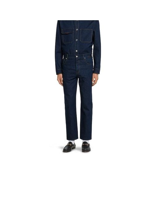 Gucci Blue Slim Fit Cotton Denim Pant, Ready-To-Wear for men