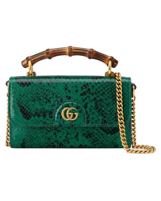 Gucci Green Diana Mini Python Bag