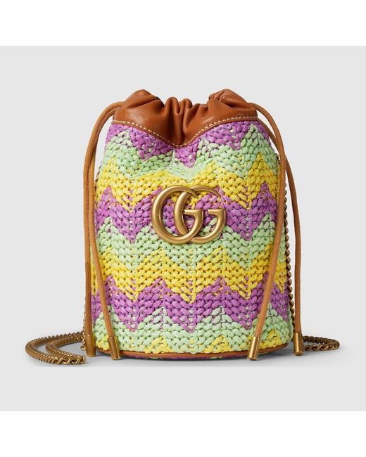 Gucci Pink GG Marmont Super Mini Bucket Bag