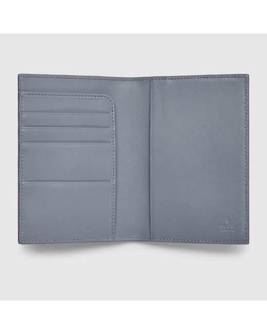 Gucci Blue Interior Gg Passport Case, Gg Canvas