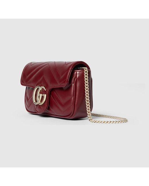 Gucci Red GG Marmont Super-Mini-Tasche