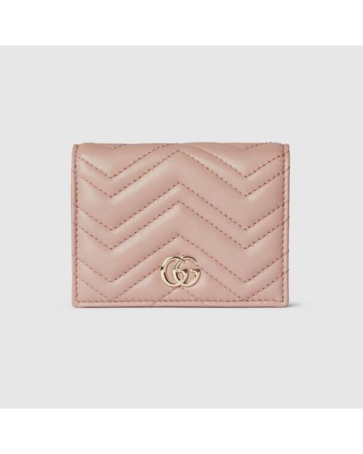 Gucci Natural Gg Marmont Card Case Wallet