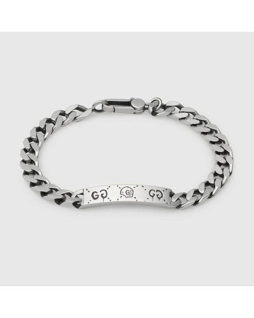Gucci Ghost Sterling Silver Chain Bracelet in Metallic for Men | Lyst