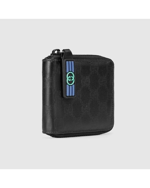 Porte-cartes Zippé GG Crystal Gucci pour homme en coloris Black