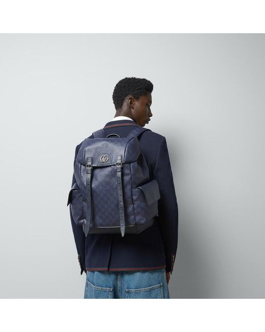 Gucci Blue Ophidia GG Medium Backpack for men