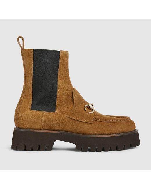 Gucci Brown Ankle Boot With Horsebit, Uk