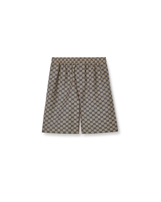 Gucci Gray GG Linen Blend Shorts for men