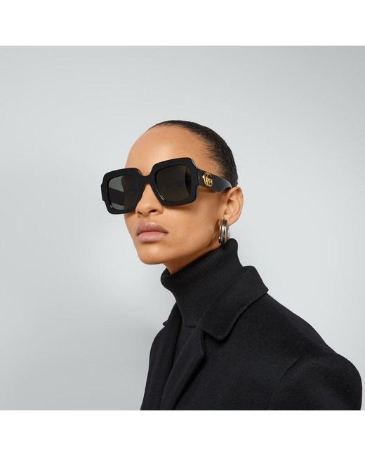 Gucci Black Square-Frame Double G Sunglasses