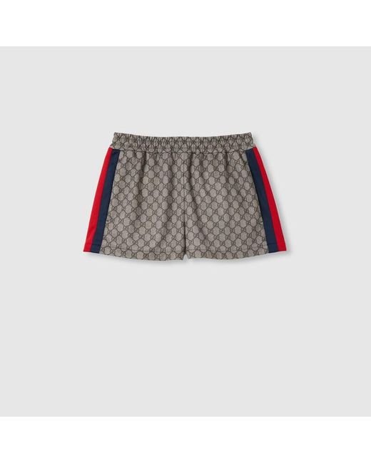 Gucci Natural GG Technical Jersey Shorts With Web