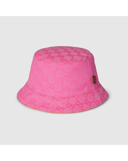 Gucci Pink GG Canvas Reversible Bucket Hat