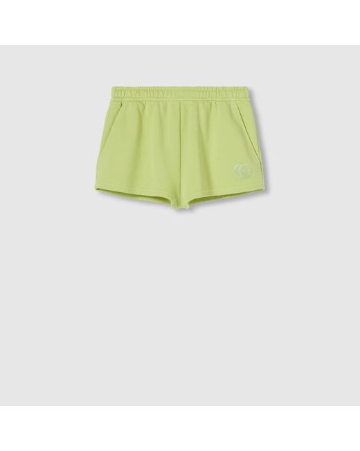 Gucci エンブロイダリー コットンジャージー ショートパンツ, グリーン, ウェア Green