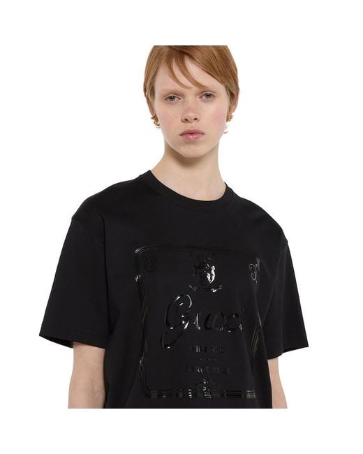 Gucci Black Soft Cotton Jersey T-Shirt With Print
