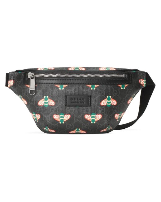 Gucci Black Bestiary Belt Bag With Bees for men