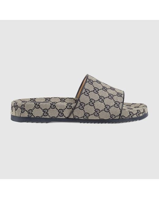 Gucci Gray GG Slide Sandal for men