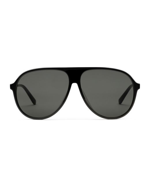 Gucci Sonnenbrille mit spezieller Pilotenform in Black für Herren