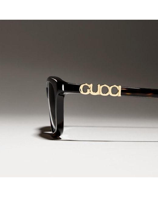 Gucci Brown Rectangular-Frame Sunglasses