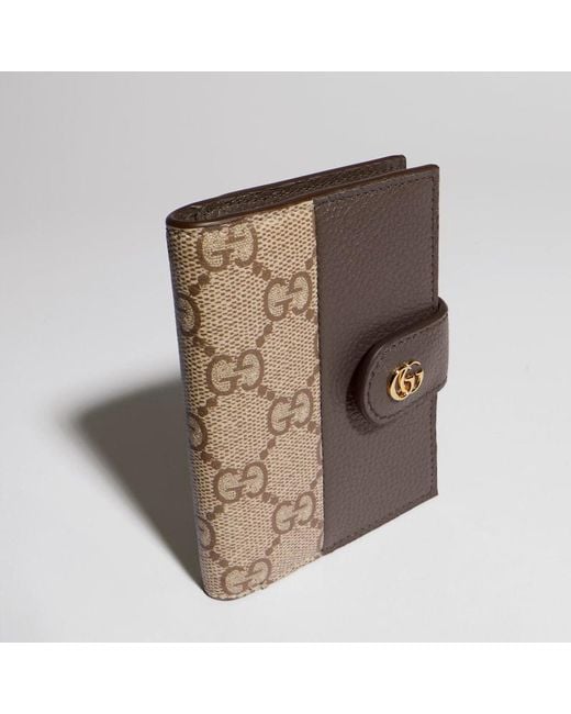 Gucci Natural Bi-Color Gg Marmont Card Case