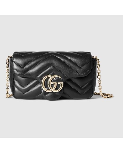 Gucci Black Gg Marmont Mini Shoulder Bag