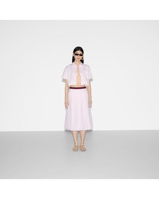 Gucci Ggスプリーム コットン オックスフォード シャツ, ピンク, ウェア Pink