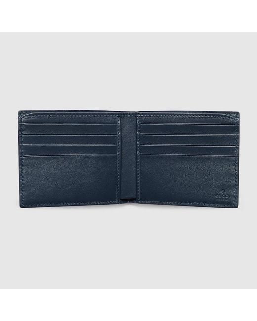 Gucci Blue Gg Bi-Fold Wallet With Print for men