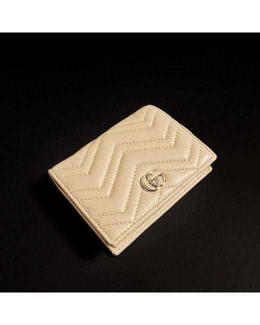Gucci Natural Gg Marmont Small Wallet, Leather