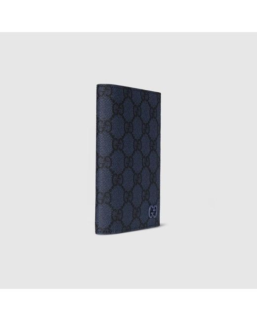 Gucci Blue Interior Gg Passport Case, Gg Canvas