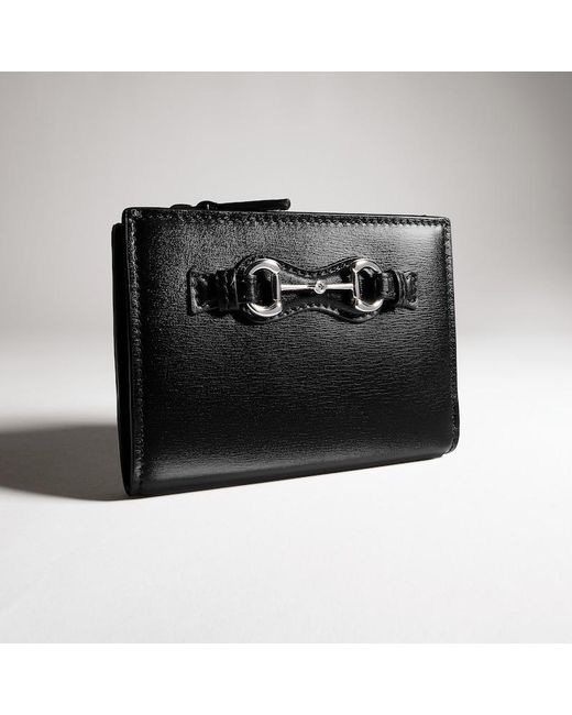 Gucci Black Small Wallet With Horsebit, Leather