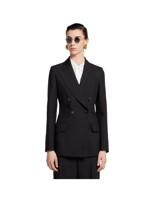 Gucci Black Pinstripe Wool Jacquard Jacket