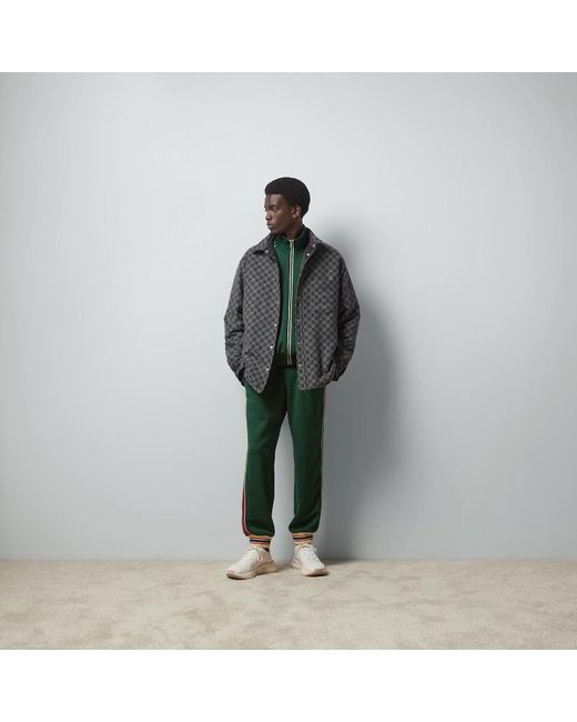 Gucci Green GG Jacquard Jersey Zip Jacket for men