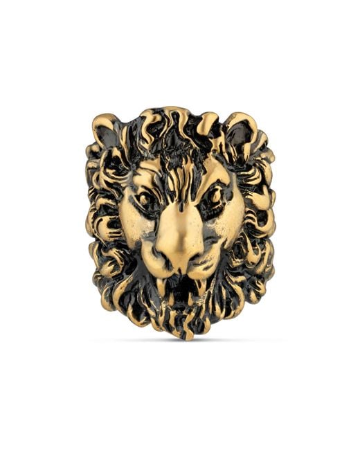 Anello testa di leone di Gucci in Metallic