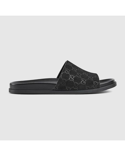 Gucci Black Slide Sandal, Size 39 It for men