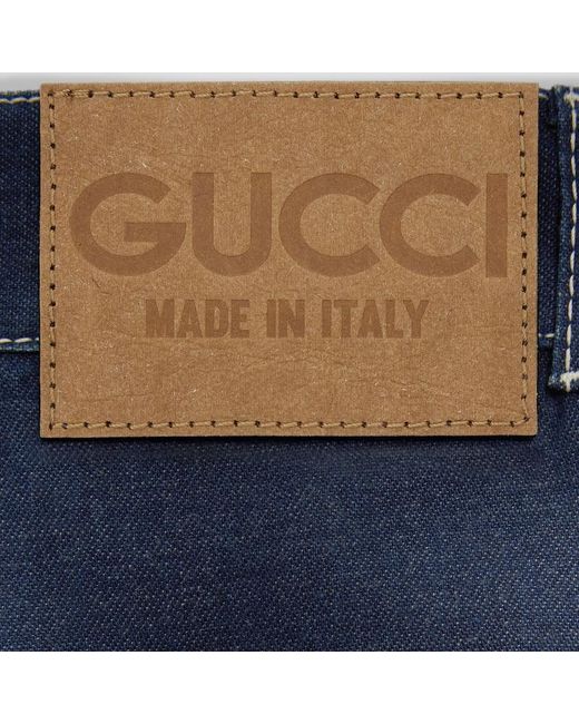 Gucci Blue Denim Trouser With GG Cuff