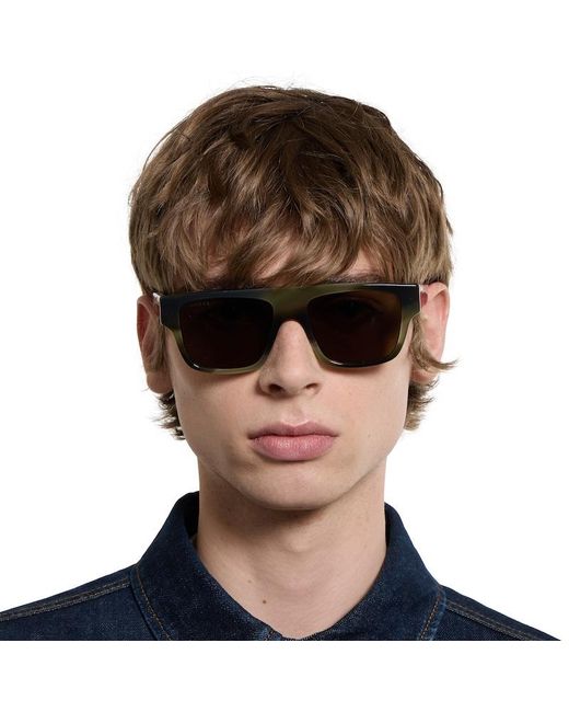 Gucci Brown Rectangular Frame Sunglasses for men