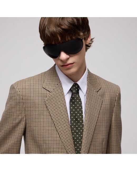 Gucci Gray Double G Silk Jacquard Tie for men