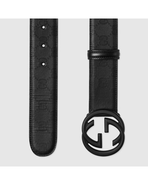 Cintura Con Fibbia Incrocio GG di Gucci in Black da Uomo