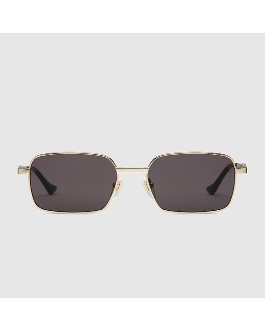 Gucci Brown Rectangular-Frame Sunglasses for men