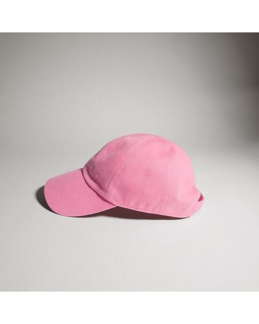 Gucci Pink Canvas Baseball Hat With Print