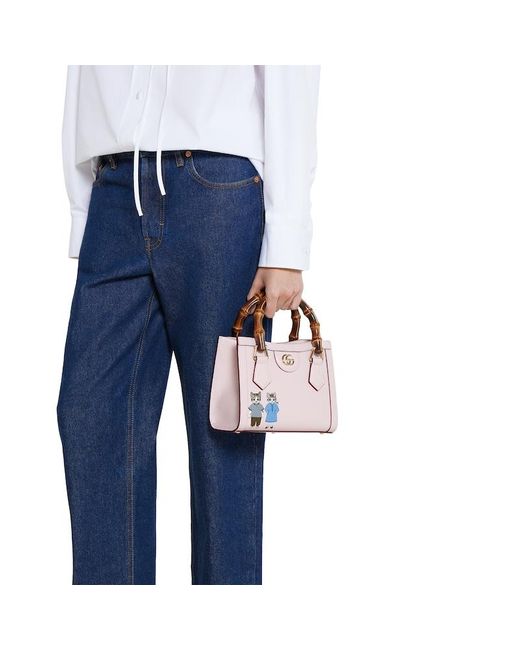 Gucci 〔グッチ ダイアナ〕日本限定 ヒグチユウコ スモール トートバッグ, ピンク, レザー Pink