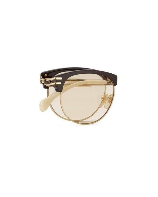 Gafas de sol cuadradas Gucci de Raso de color Metálico para hombre | Lyst