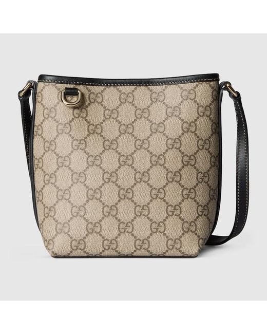 Gucci Metallic Gg Emblem Nano Bucket Bag, Gg Canvas