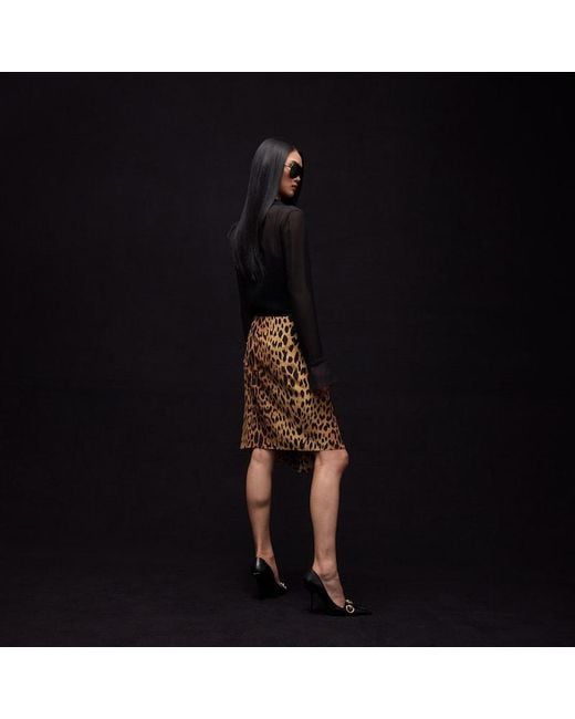 Gucci Brown Printed Silk Crêpe De Chine Skirt
