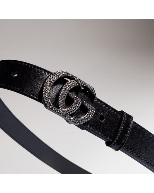 Gucci Black Belt With Double G Buckle, Size 85