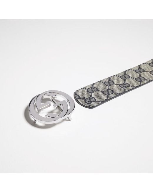 Gucci Blue Reversible Belt With Interlocking G Buckle, Size 100 for men