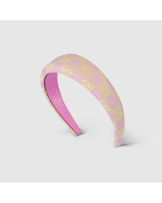 Diadema de Lona GG Gucci de color Pink