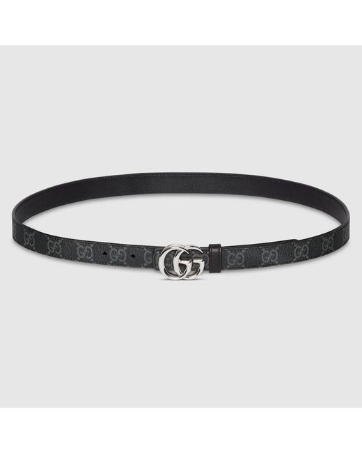 Gucci Black Reversible Gg Marmont Thin Belt, Size 105