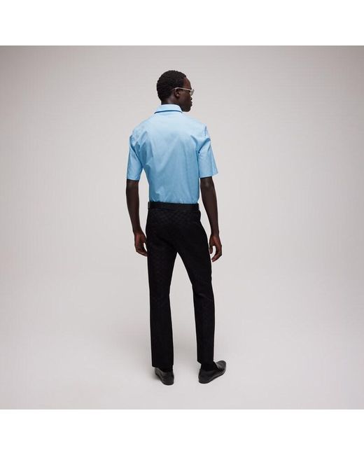 Gucci Blue Gg Cotton Poplin Shirt, Size 60, Ready-To-Wear for men