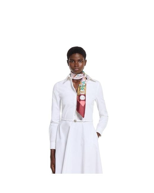 Gucci Metallic Vierecktuch Aus Seidentwill Mit Print