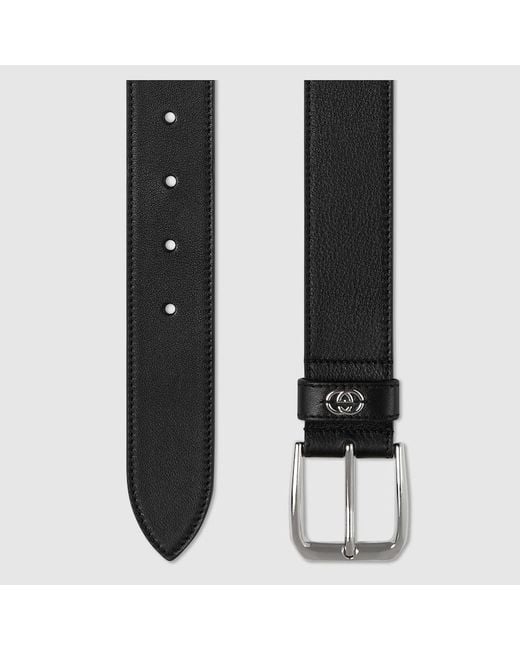 Cintura Con Dettaglio Incrocio GG di Gucci in Black da Uomo
